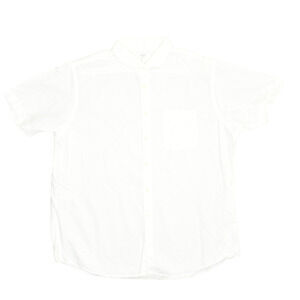 Uniqlo Men's White Linen Blend Button Down Shirt Size XXL Short Sleeve